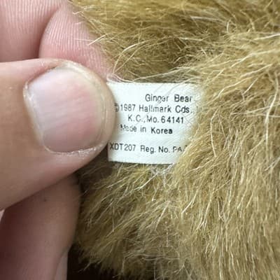 Vintage Hallmark Ginger Bear 16” Plush Teddy 1987 Korea Soft Toy Collectible - Thumbnail 4