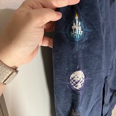 Walt Disney World Parks Mickey Mouse Attractions Navy Zip Ladies Hoodie Small - Thumbnail 10