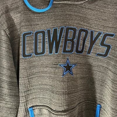 Dallas Cowboys NFL Men's Hoodie in Grey Blue with Star Sweatshirt Medium - Thumbnail 2