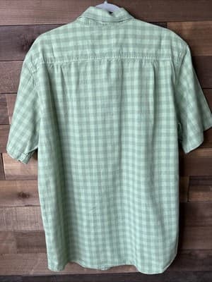 Carhartt Men's L Tall Large Tall Loose Fit Plaid Short Sleeve Shirt Green - Thumbnail 5
