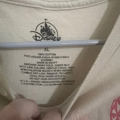 Walt Disney World Mickey Mouse Peace Sign T-Shirt Tan Cotton XL - Thumbnail 3