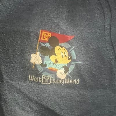 Walt Disney World Parks Mickey Mouse Attractions Navy Zip Ladies Hoodie Small - Thumbnail 2