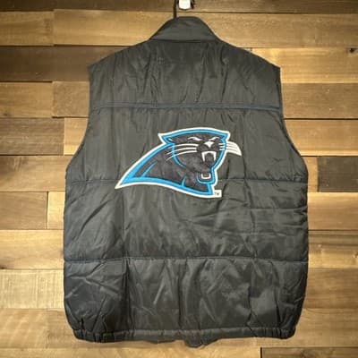 VTG 90’s Carolina Panthers NFL Gameday Turbo Sportswear Puffy Vest Large - Thumbnail 6