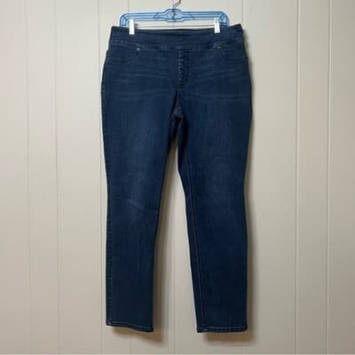 Chico's So Slimming Dark Wash Pull On Denim Jeans Women's Size 2.5 (14/16) - Thumbnail 13