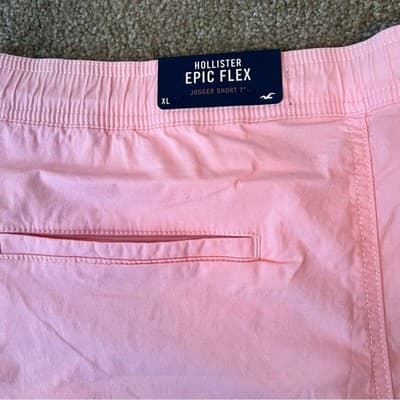 NWT Hollister Epic Flex Jogger Shorts Blossom Pink 7" Inseam Men's Size XL - Thumbnail 13