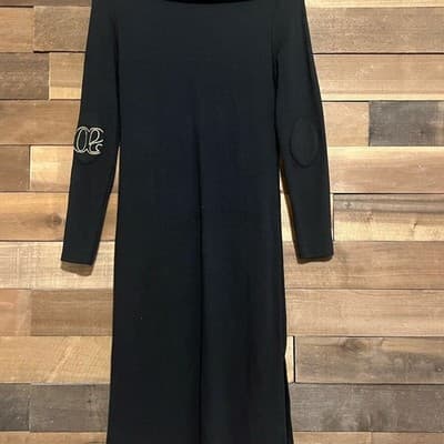 Cache Cœur Black Favo Maternity Nursing Half-Zip Midi Sweater Dress Size Small - Thumbnail 6