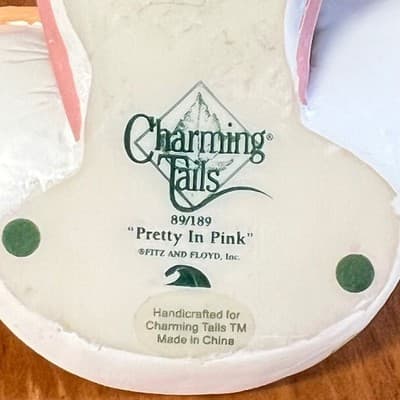 Fitz & Floyd Charming Tails "Pretty In Pink" Mouse Figurine NIB 89/229 - Thumbnail 9