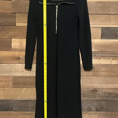 Cache Cœur Black Favo Maternity Nursing Half-Zip Midi Sweater Dress Size Small - Thumbnail 4
