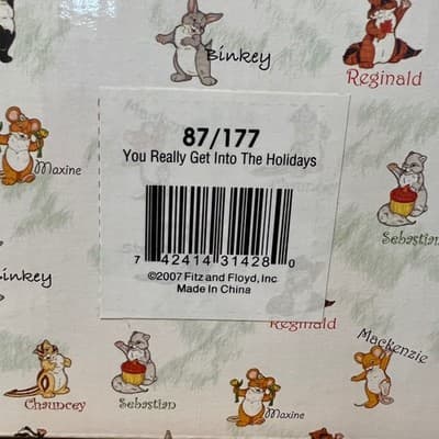 Fitz & Floyd Charming Tails "You Really Get Into The Holidays" 87/177 BRAND NEW - Thumbnail 3