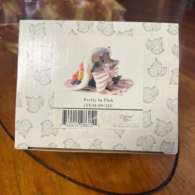 Fitz & Floyd Charming Tails "Pretty In Pink" Mouse Figurine NIB 89/229 - Thumbnail 3