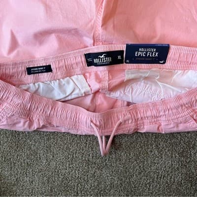 NWT Hollister Epic Flex Jogger Shorts Blossom Pink 7" Inseam Men's Size XL - Thumbnail 7
