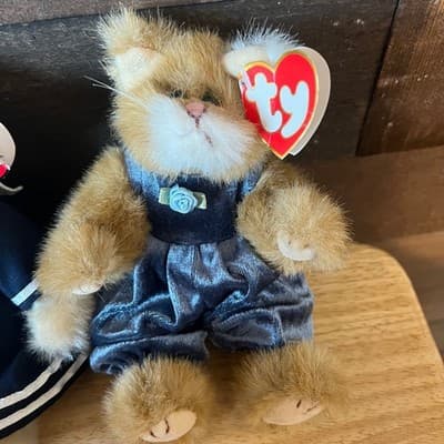 Ty Attic Treasures Jointed Bear Cats Bunny Tag Flaws Lot of 5 Flawed Hangtags - Thumbnail 6