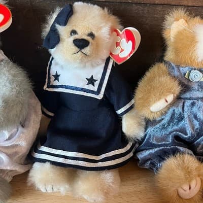 Ty Attic Treasures Jointed Bear Cats Bunny Tag Flaws Lot of 5 Flawed Hangtags - Thumbnail 7