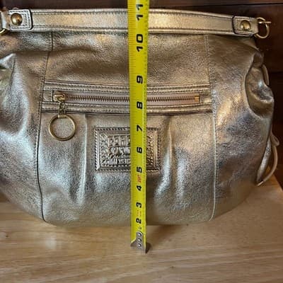 Coach Poppy Jazzy Hobo Crossbody Bag Metallic Gold Leather 20384E Rare Y2K NWT - Thumbnail 13