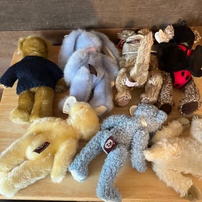 Ty Attic Treasures Jointed Plush Bears Bunny Ram Vintage Lot of 7 NWT - Thumbnail 2