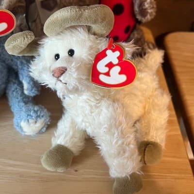 Ty Attic Treasures Jointed Plush Bears Bunny Ram Vintage Lot of 7 NWT - Thumbnail 9