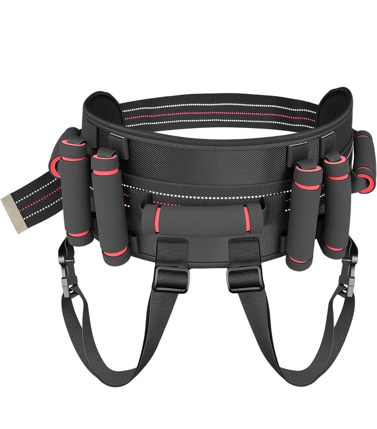 Aliseniors Gait Belt Transfer Belt, Gait Belt with 7 Handles - Quick Release Buckle & Leg Straps, Gait Belts for Seniors, Medical Nursing Patient Safety Belt Lift Strap for Physical Therapy