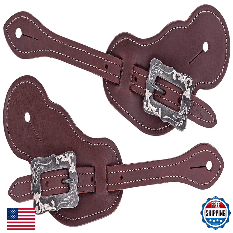 Weaver Leather Buckaroo Oiled Harness Leather Spur Straps Oiled Cayon Rose