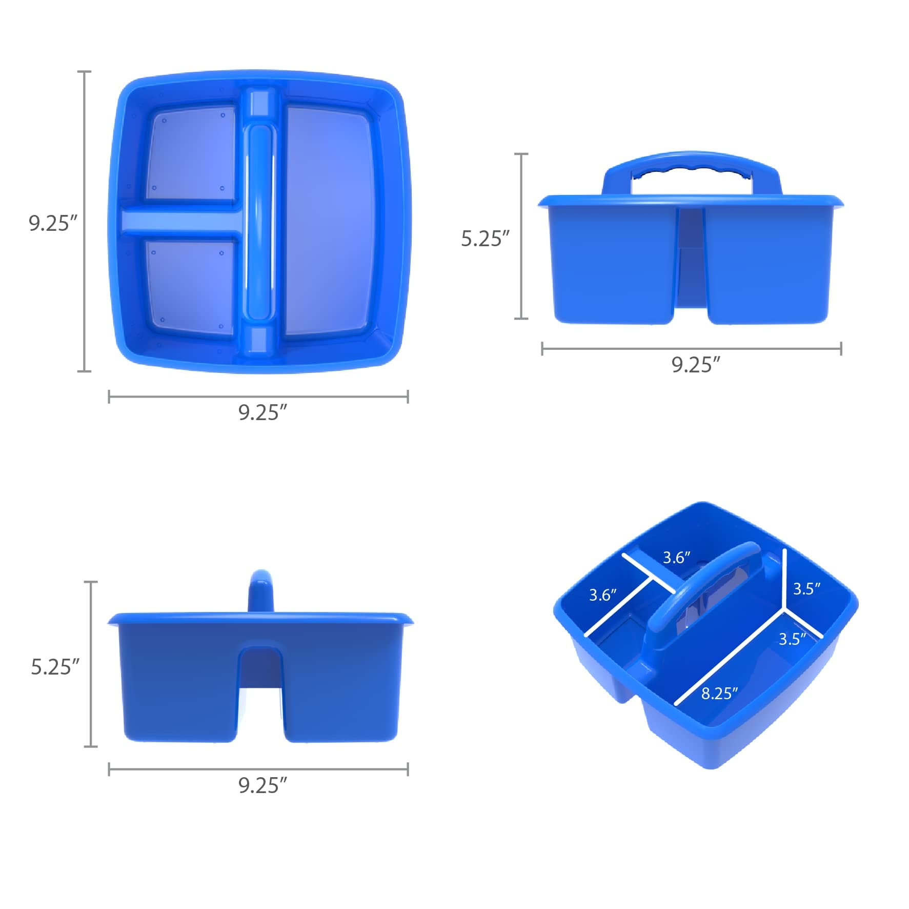 Storex 3-Compartment Small Caddy Multipurpose Classroom Organizer Handle Blue - Thumbnail 6