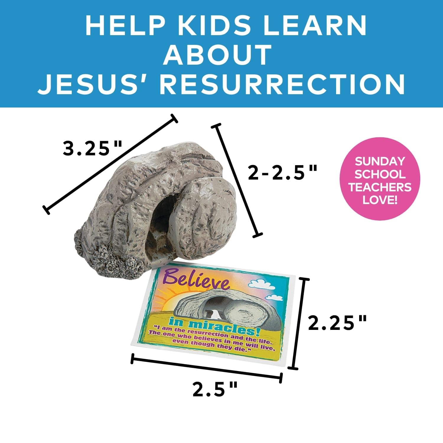 Fun Express Mini Tomb Handouts Card 12 Pack - Christian Easter Decorations - Thumbnail 3