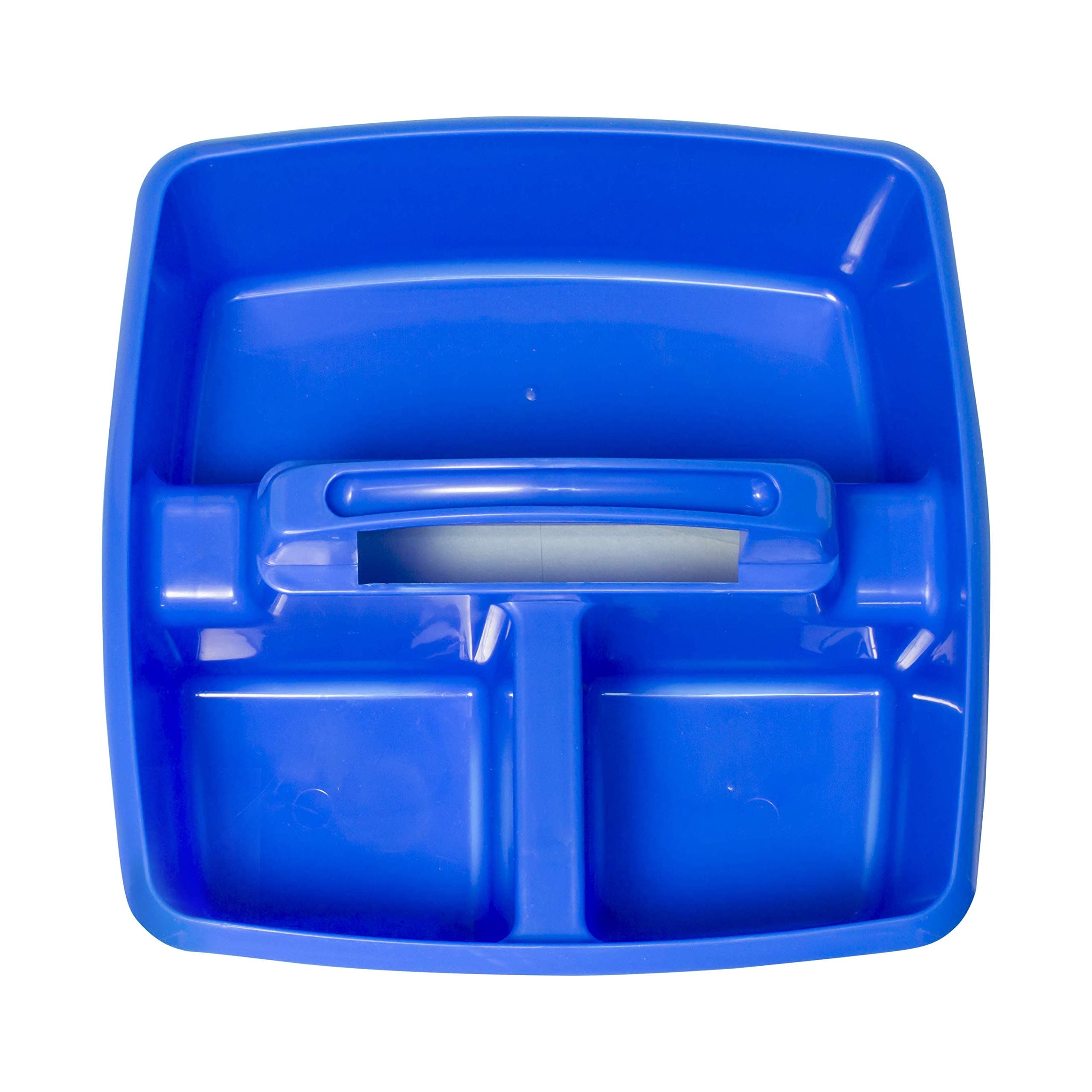 Storex 3-Compartment Small Caddy Multipurpose Classroom Organizer Handle Blue - Thumbnail 3