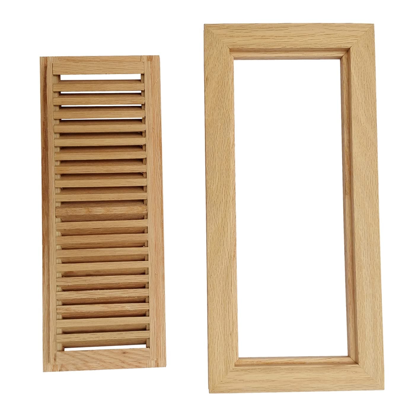 Homewell White Oak Wood Floor Register Vent Flush Mount Frame 4X12 Inch - Thumbnail 3