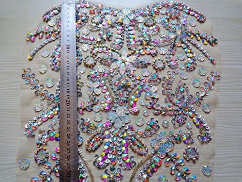Zbroh Pure Hand Made Clear Ab Colour Sew On Rhinestones Applique Crystals - Thumbnail 4