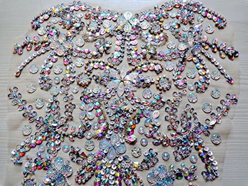 Zbroh Pure Hand Made Clear Ab Colour Sew On Rhinestones Applique Crystals - Thumbnail 3