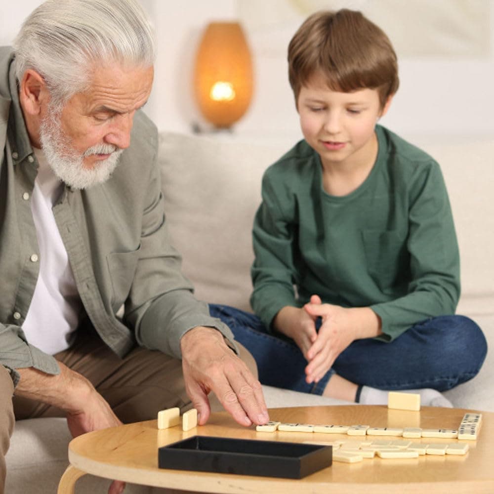 Hey! Play! Domino Set Wood Case - 55 Premium Double Nine Dominoes And - Thumbnail 5