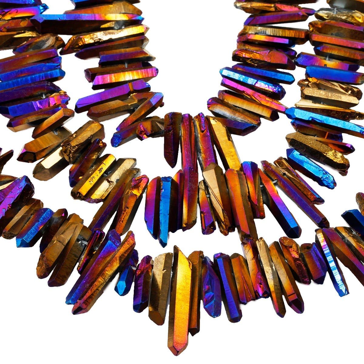 Rockcloud Natural Rock Crystal Points Titanium Coated Clear Quartz Sticks - Thumbnail 2