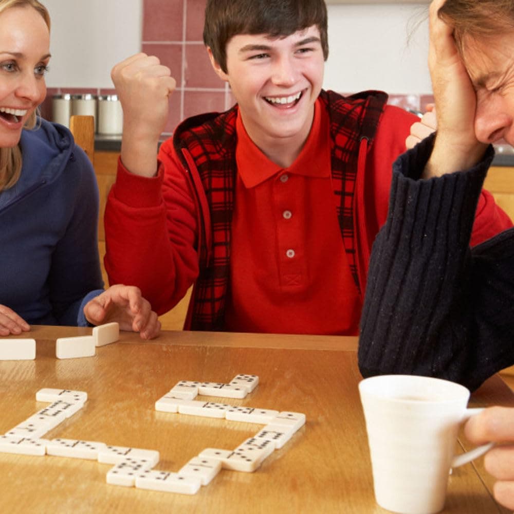 Hey! Play! Domino Set Wood Case - 55 Premium Double Nine Dominoes And - Thumbnail 3