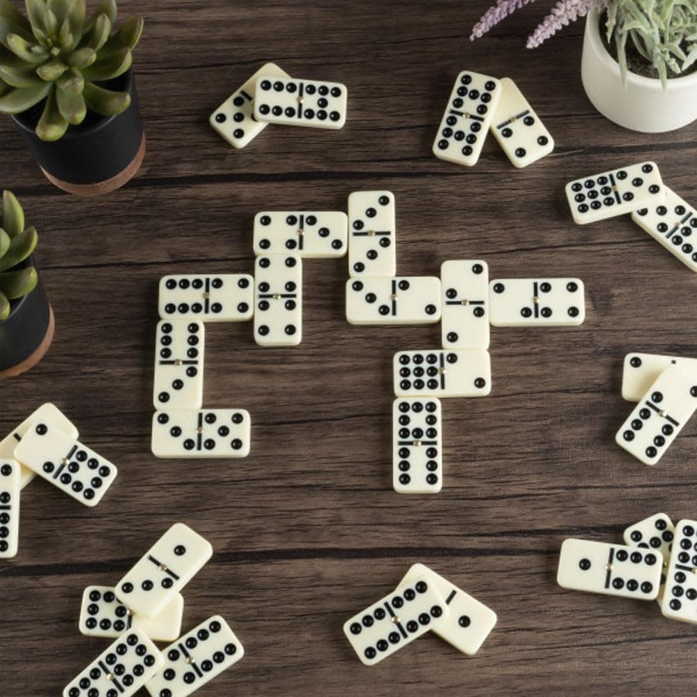 Hey! Play! Domino Set Wood Case - 55 Premium Double Nine Dominoes And - Thumbnail 2