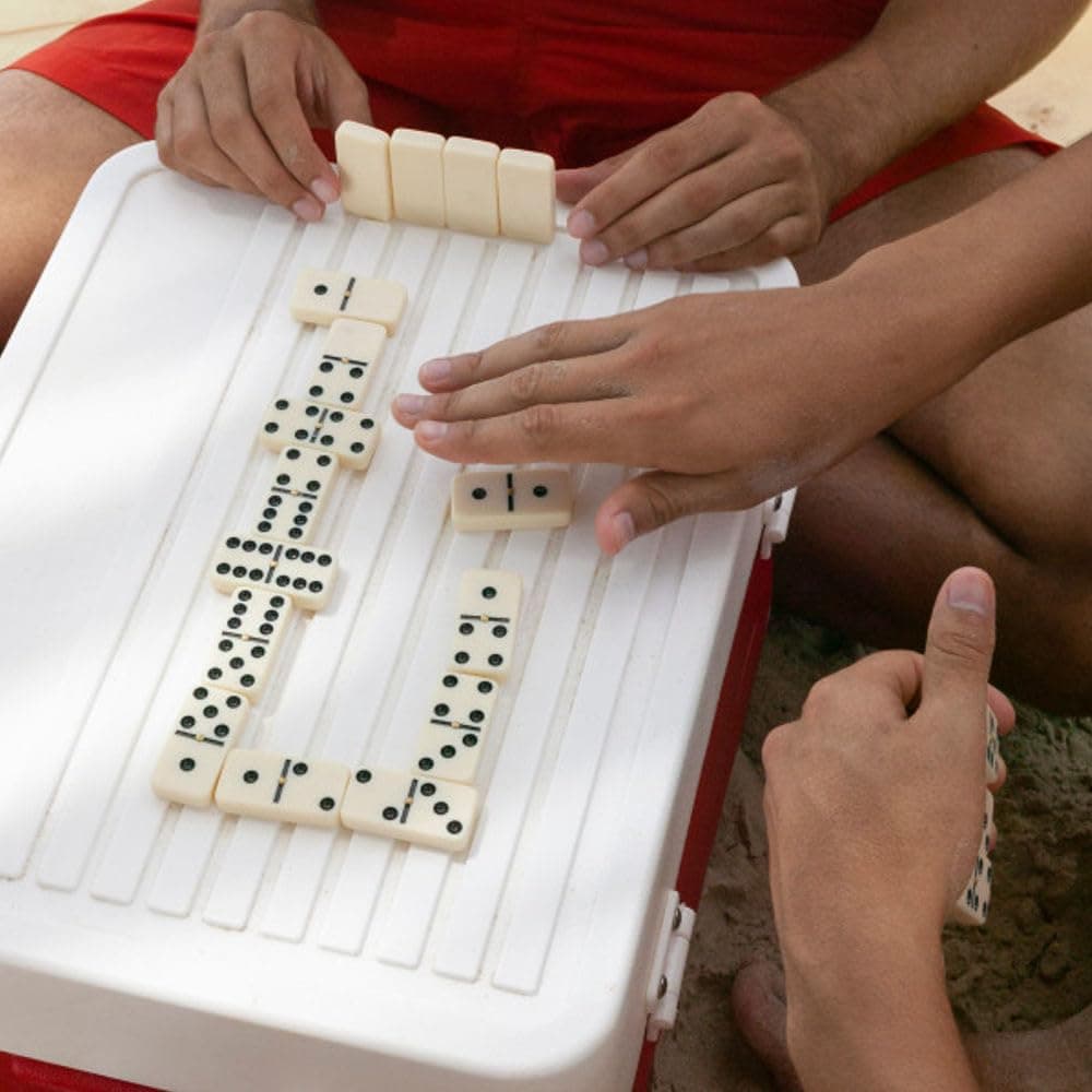 Hey! Play! Domino Set Wood Case - 55 Premium Double Nine Dominoes And - Thumbnail 4