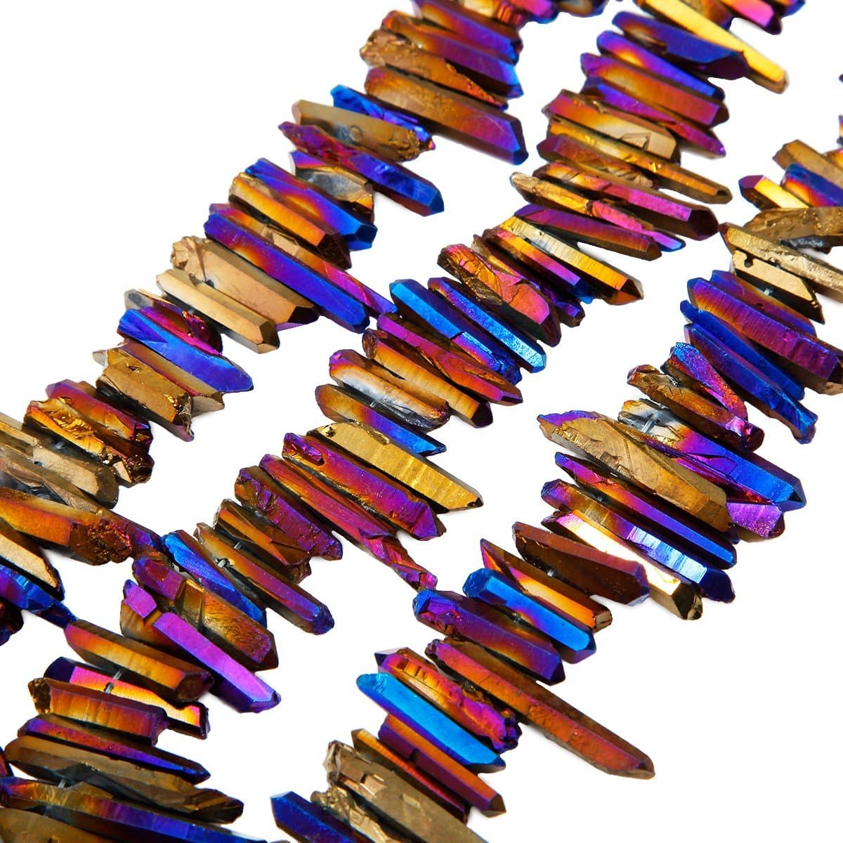 Rockcloud Natural Rock Crystal Points Titanium Coated Clear Quartz Sticks - Thumbnail 5