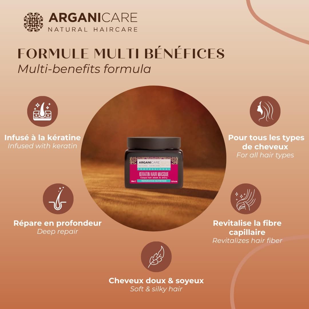 Arganicare Keratin Range Repair And Nutritious Mask Organic Keratin Nourishes - Thumbnail 4
