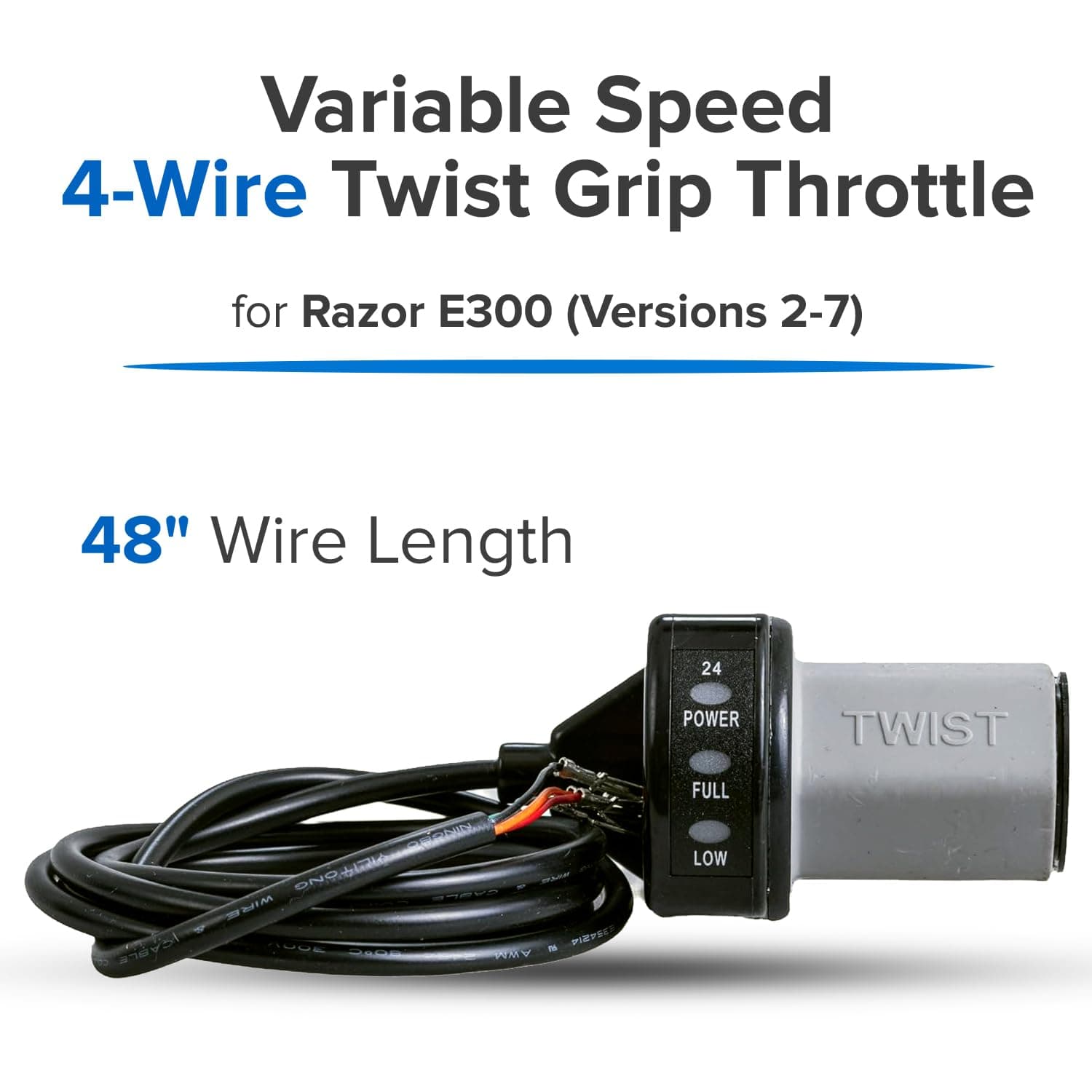 Alveytech Variable Speed 4-Wire Twist Grip Throttle For Razor E300 Versions 2-7 - Thumbnail 2