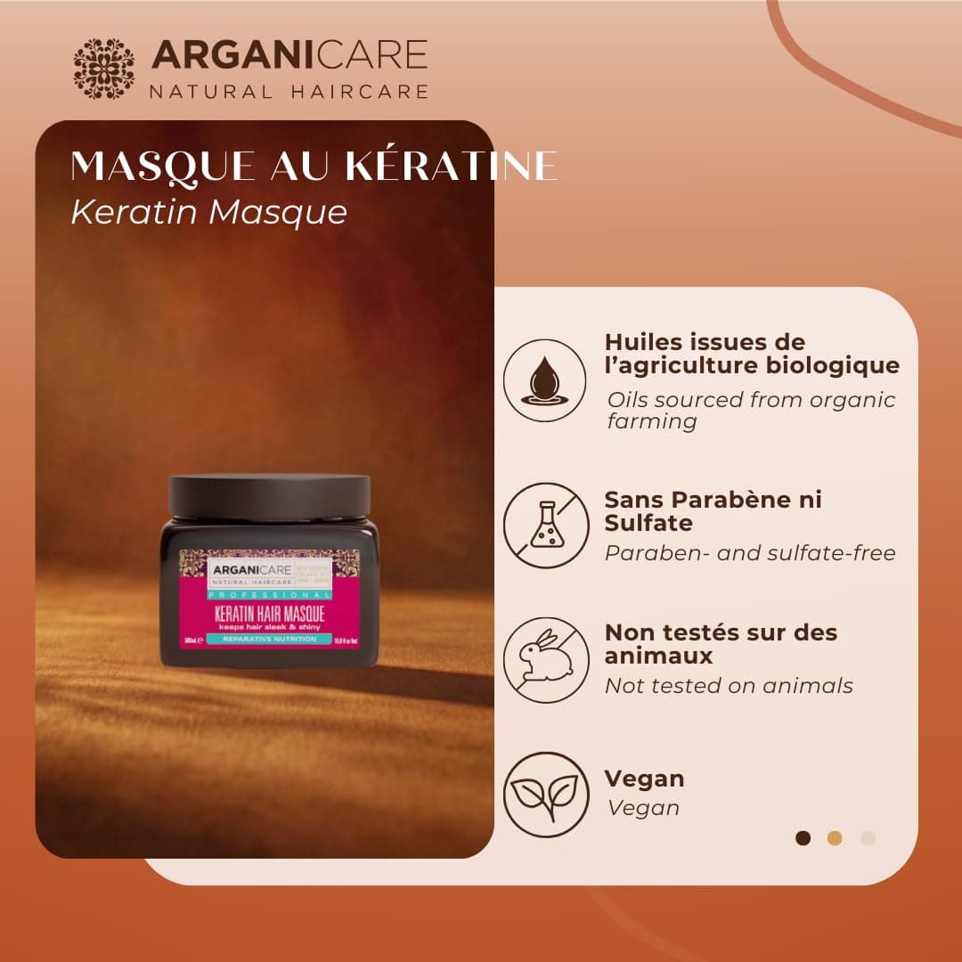 Arganicare Keratin Range Repair And Nutritious Mask Organic Keratin Nourishes - Thumbnail 2