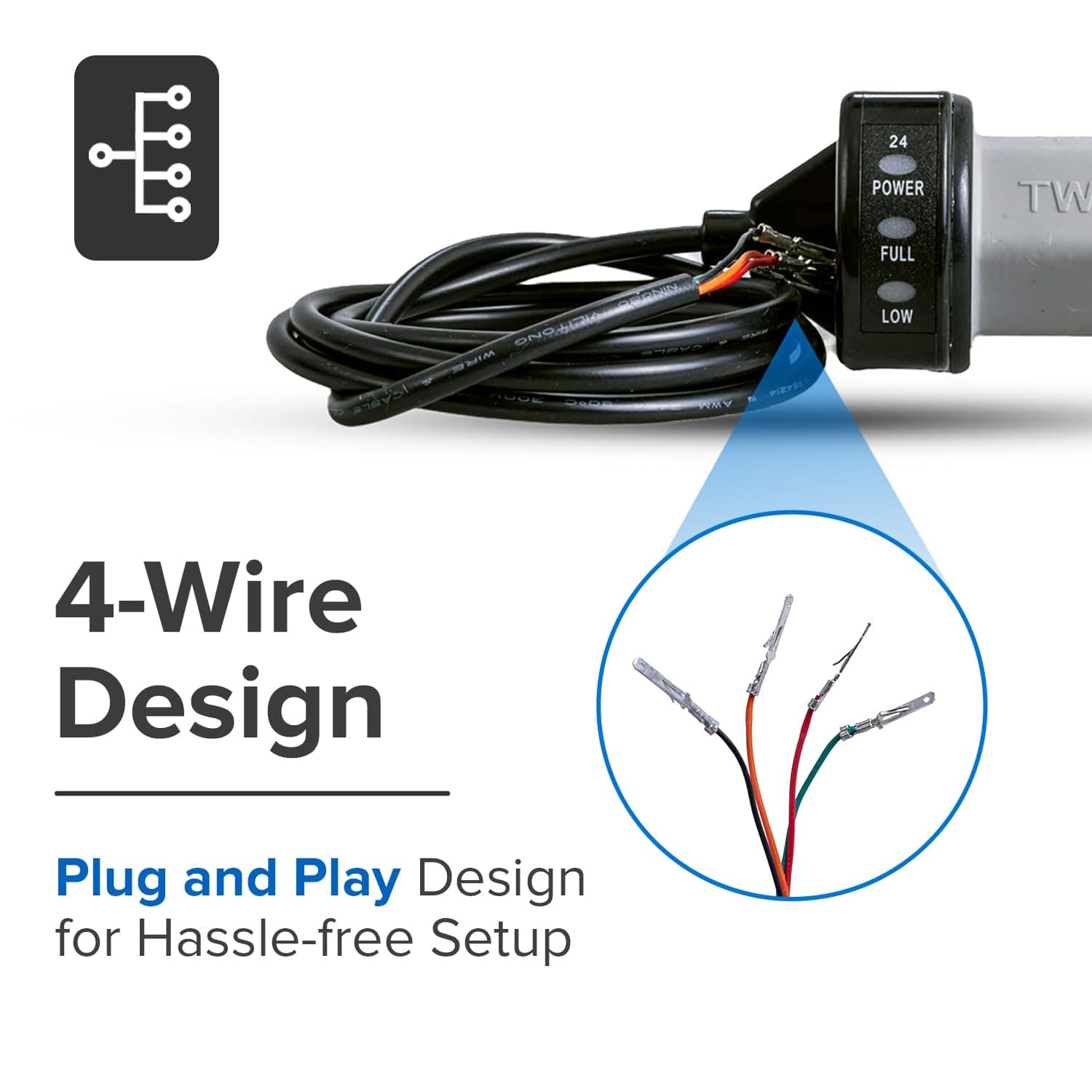 Alveytech Variable Speed 4-Wire Twist Grip Throttle For Razor E300 Versions 2-7 - Thumbnail 5