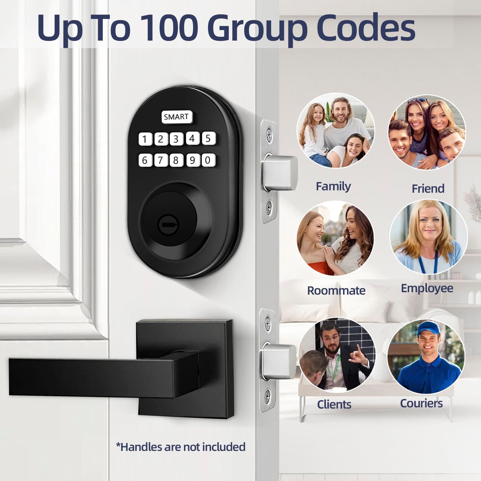 Minia Keypad Deadbolt Auto Lock Anti-Peeking Password Cerraduras Inteligentes - Thumbnail 2