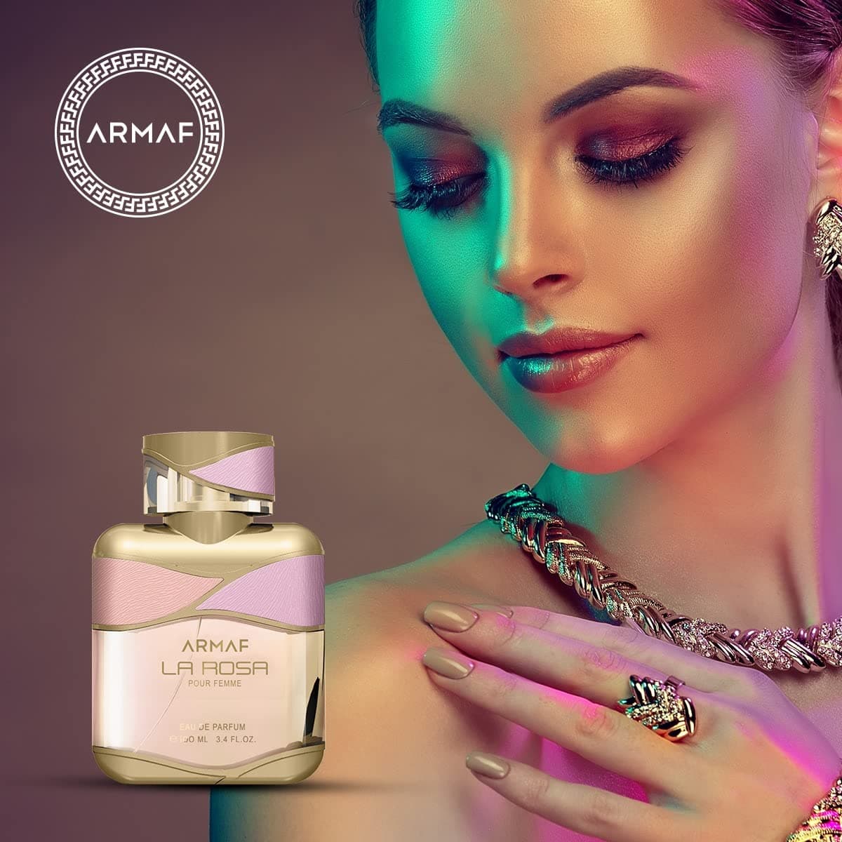 Armaf La Rosa Pour Femme Eau De Parfum 100Ml For Her Floral Fragrance Perfume - Thumbnail 3