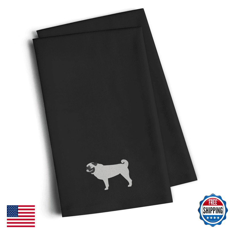 Caroline'S Treasures Carolines Treasures Bb3447Bktwe Pug Black Embroidered
