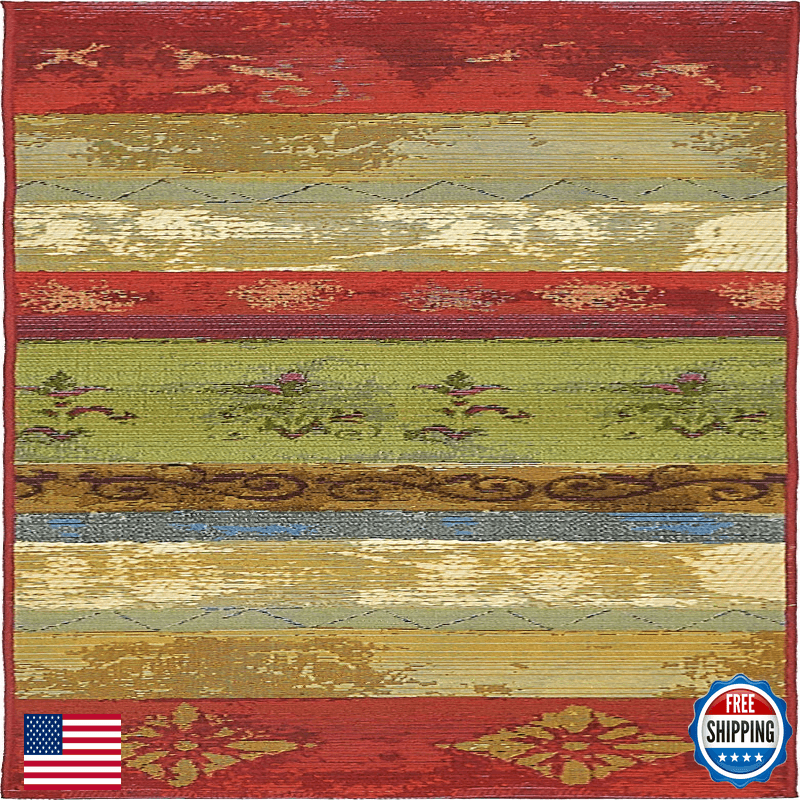 Unique Loom Outdoor Modern Collection Area Rug - Traditional 2 X 6 Runner