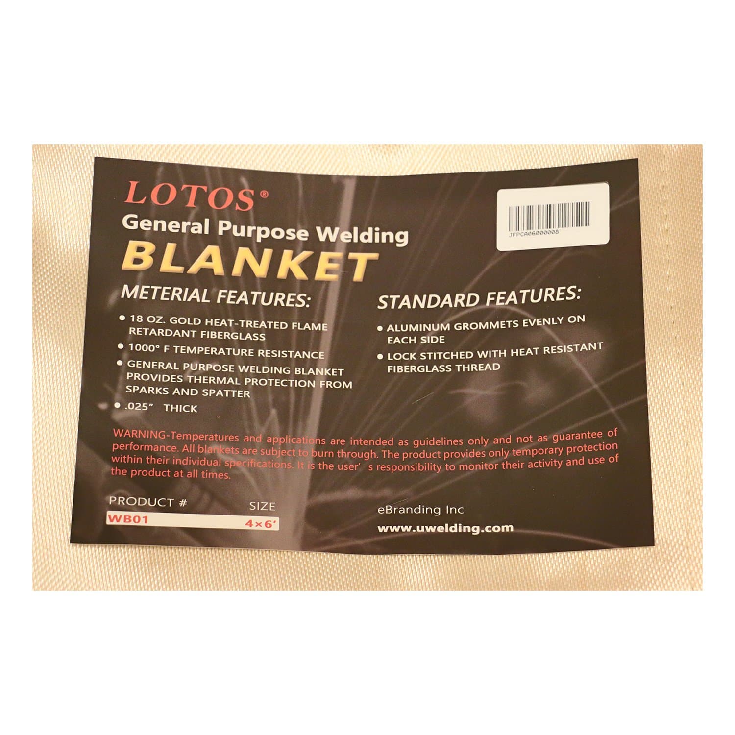 Lotos Technology Wb014X6 Lotos 4 X 6 Fiberglass Heat Treated Gold Welding - Thumbnail 3