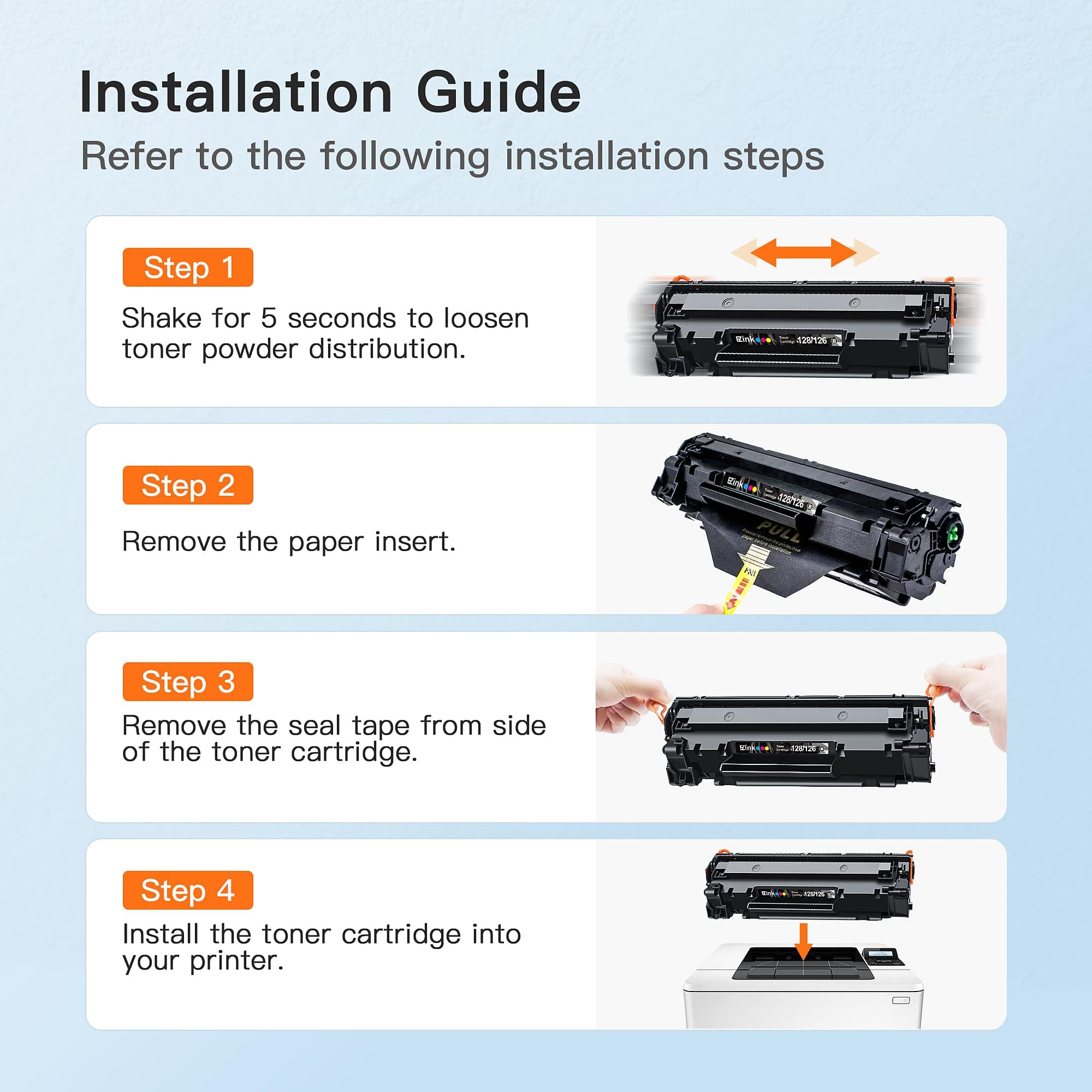 E-Z Ink Compatible Toner Cartridge Replacement For Canon 126 128 Black Toner - Thumbnail 5