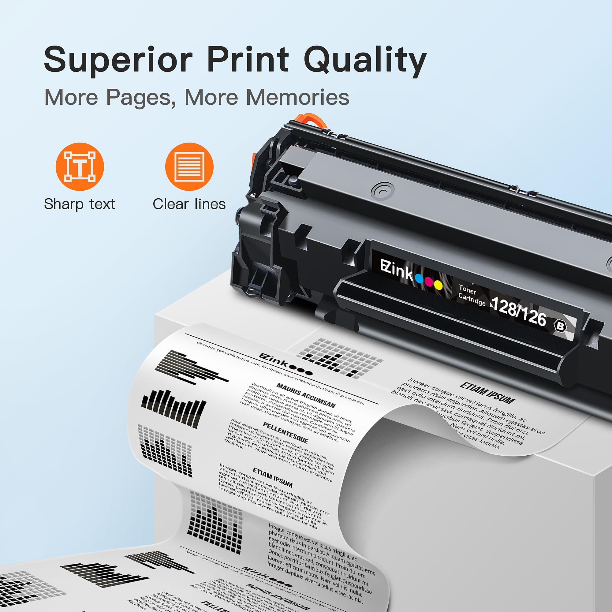 E-Z Ink Compatible Toner Cartridge Replacement For Canon 126 128 Black Toner - Thumbnail 4