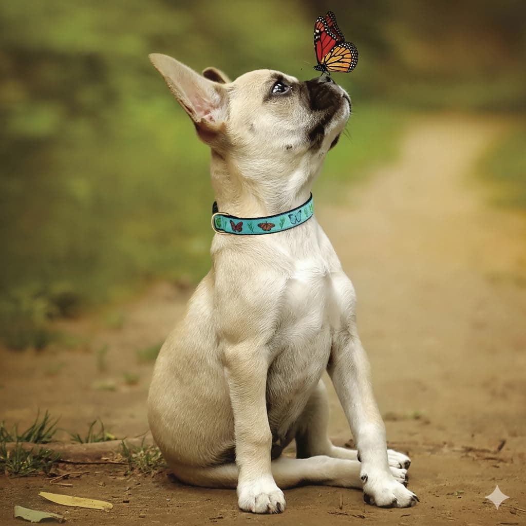 Up Country Butterfly Effect Dog Collar Medium 12 To 18 Inches 5/8 Inch Narrow - Thumbnail 2