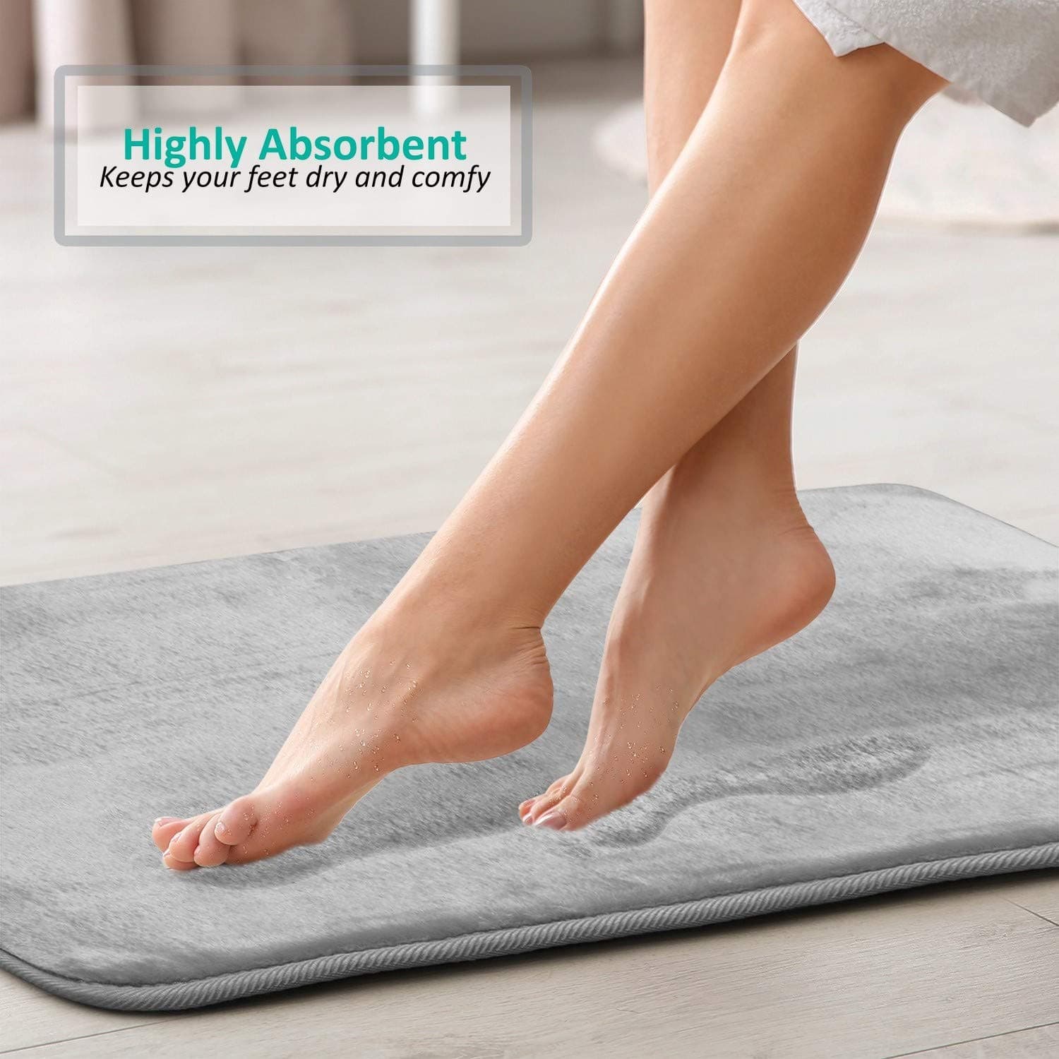 Clara Clark Bathroom Rugs Ultra Soft Plush Bath Mat For Bathroom Non-Slip - Thumbnail 4