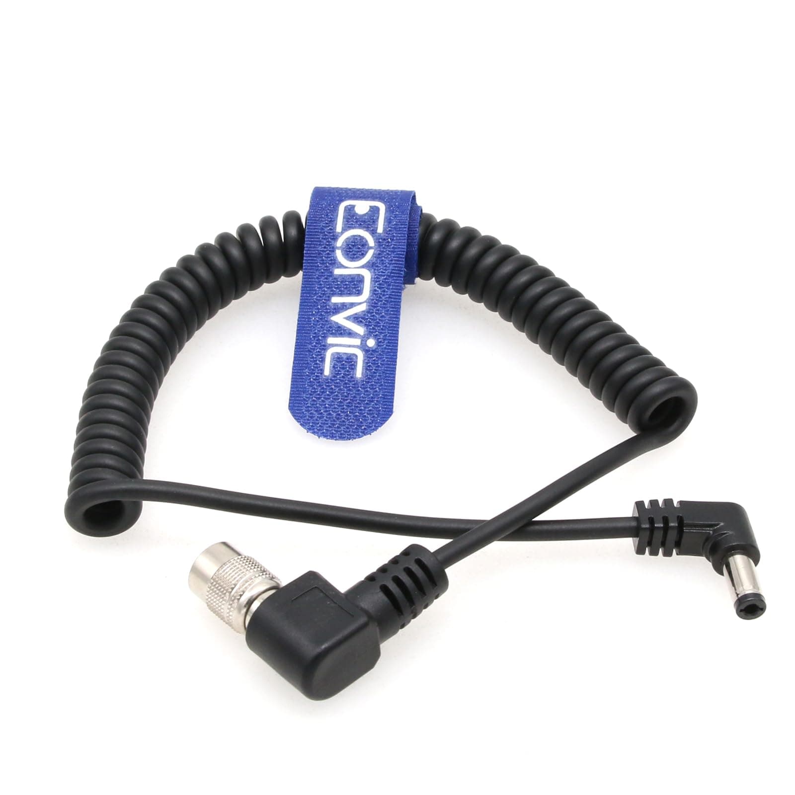 Eonvic 4 Pin Hirose Male Right Angle To Dc Power Coiled Cable For Sound Devices - Thumbnail 3