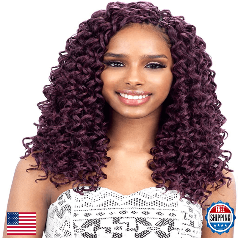 Freetress Braids Freetress Synthetic Hair Crochet Braids Gogo Curl 12 6-Pack 1B