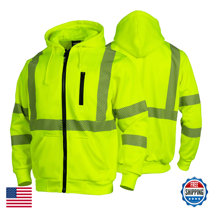 Fonirra High Visibility Safety Work Hoodie For Men Construction Hi Vis